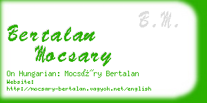 bertalan mocsary business card